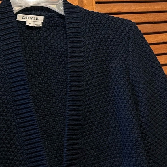 Orvis Navy Blue Chunky Knit Cardigan - Picture 6 of 16